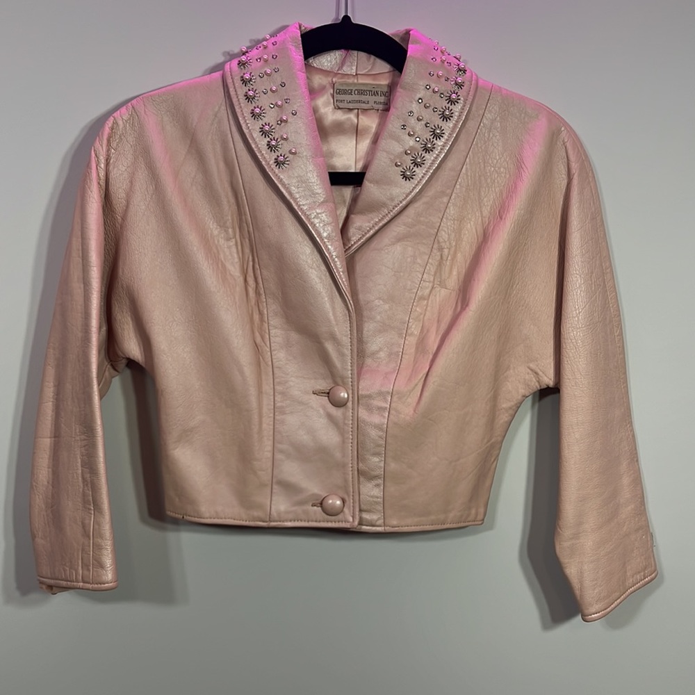 Vintage Leather Cropped Jacket